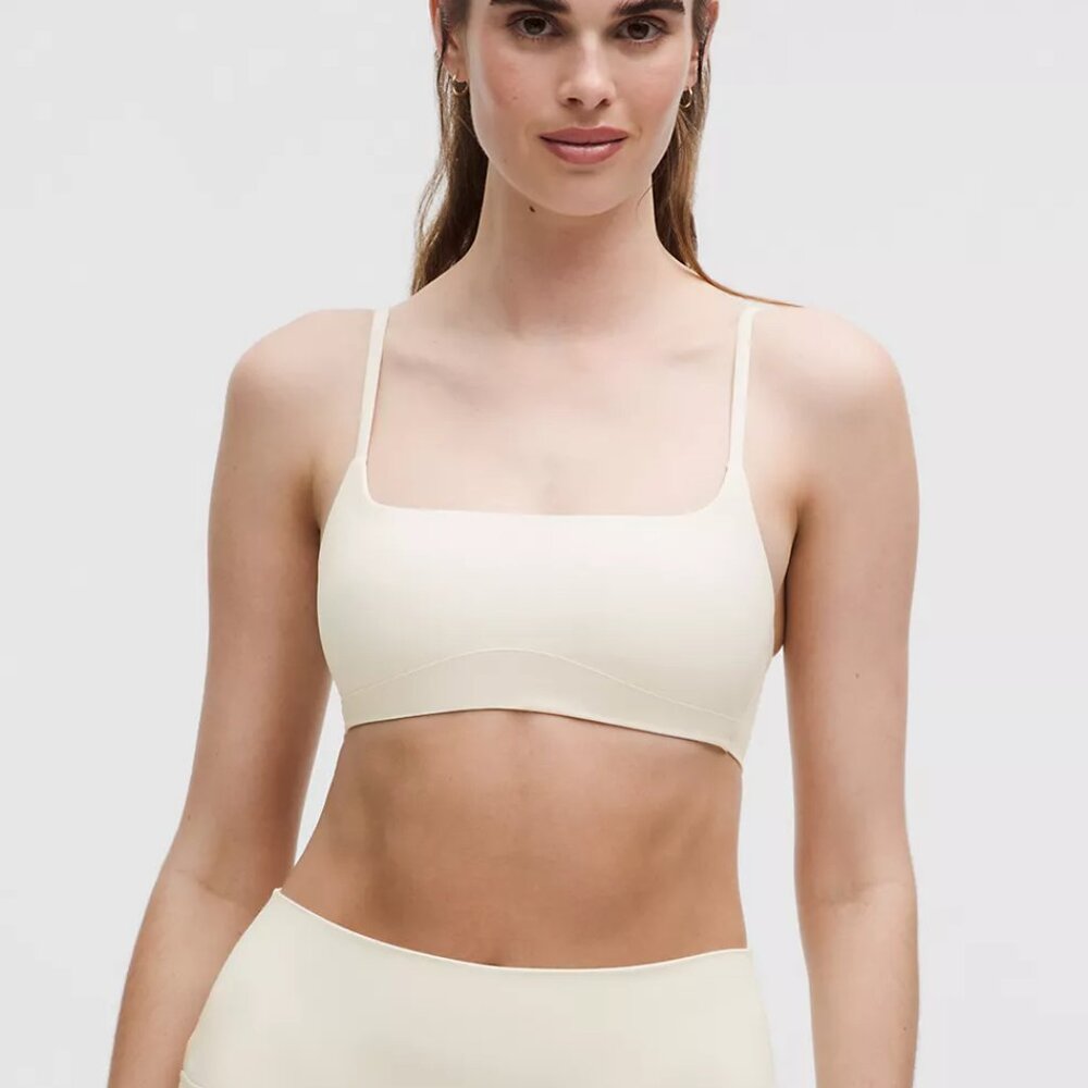 Lululemon Like a Cloud Spaghetti-Strap Bra - Size 8 - Light Ivory